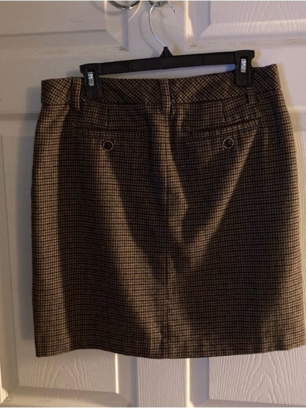 Eddie Bauer Brown Houndstooth Wool
Blend Lined Pencil Skirt Size 8 - Picture 10 of 10